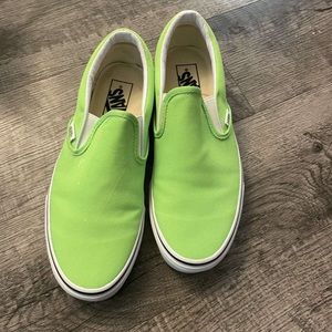 Neon vans slip ons size 9